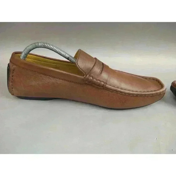 Magnanni Driving Moc Leather Loafers Shoes Tan Brown Mens 9.5 Comfy - Picture 6 of 11